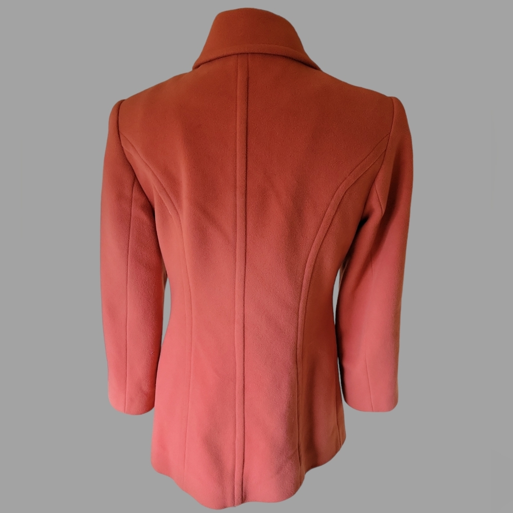 Foresaster Of Boston Coat Double-breasted Pea Coat Orange Lining EUC Size 2 - Picture 3 of 17